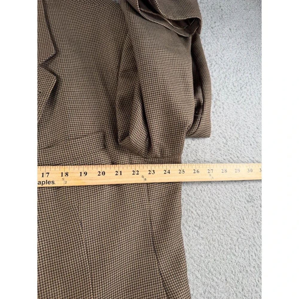 VTG Kilgour French Stanbury Blazer Mens Brown Wool Houndstooth Union Made Canada